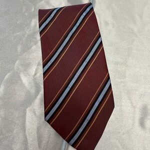 Alexander Julian Colours Burgundy & Blue Striped Men’s Tie 100% Silk